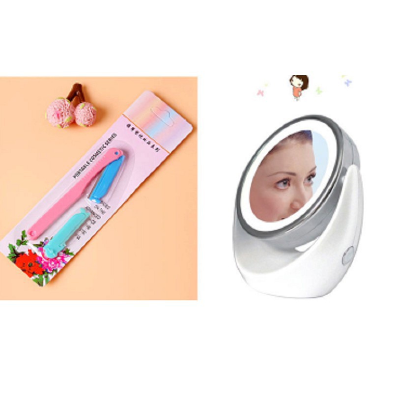Bộ dao cạo tỉa lông mày 2 lưỡi Ailin - Dụng cụ tỉa lông mày gọn nhẹ 1264 KOREA STORE88