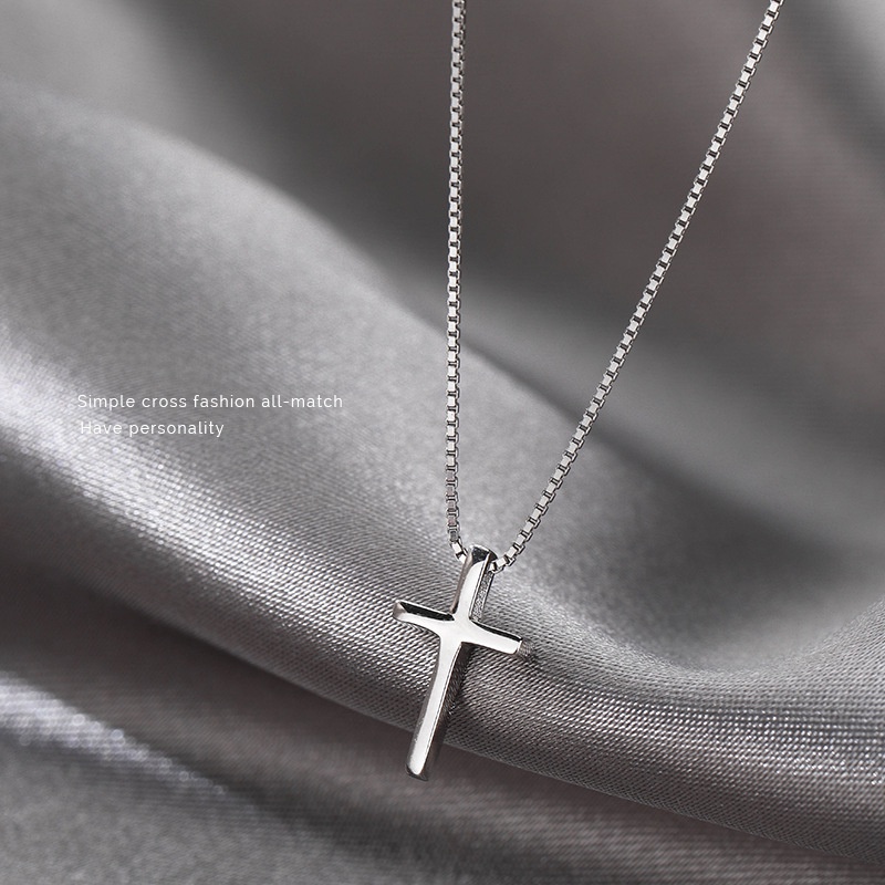Dây chuyền bạc nữ mặt thánh giá sợi vuông - Trang sức bạc  Evasilver
