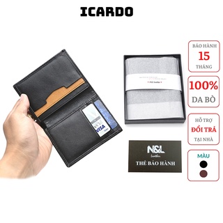 Ví mini nam kiểu dáng nhỏ gọn icardo da bò nguyên miếng bảo hành 12 tháng