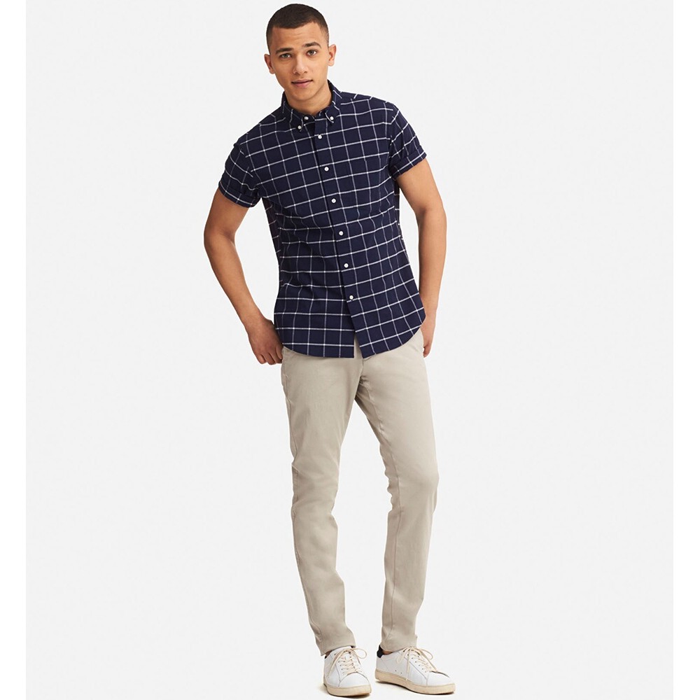 Sơ mi cộc tay Uniqlo Seersucker