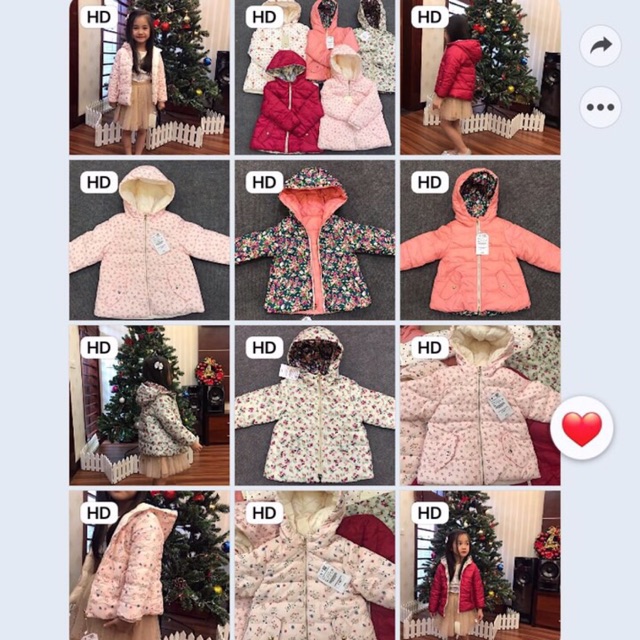 Áo phao bé gái 2 mặt