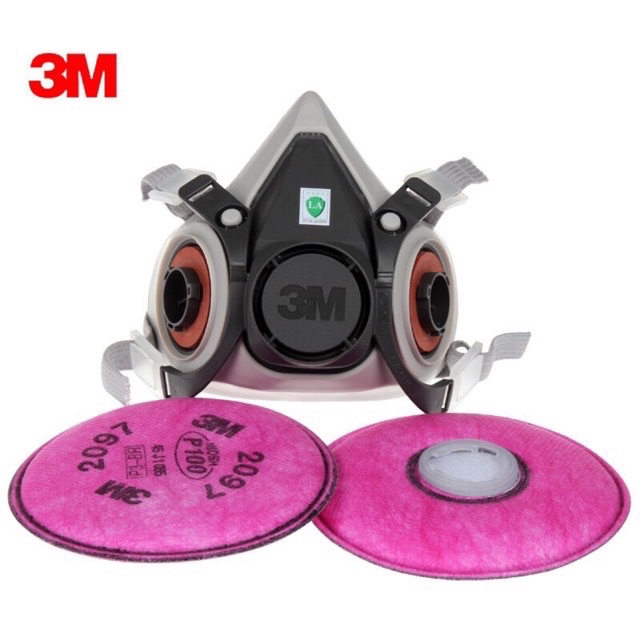 Mặt nạ 3M 7501 3M 7502 3M 6200 3M 6100 kết hợp với phin lọc 3M 2097