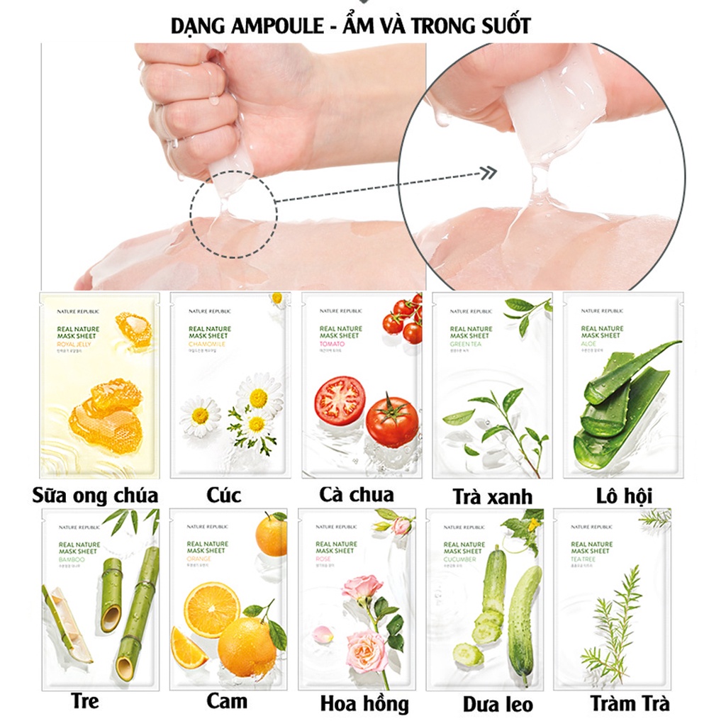Mặt nạ dưỡng da NATURE REPUBLIC Real Nature Mask Sheet
