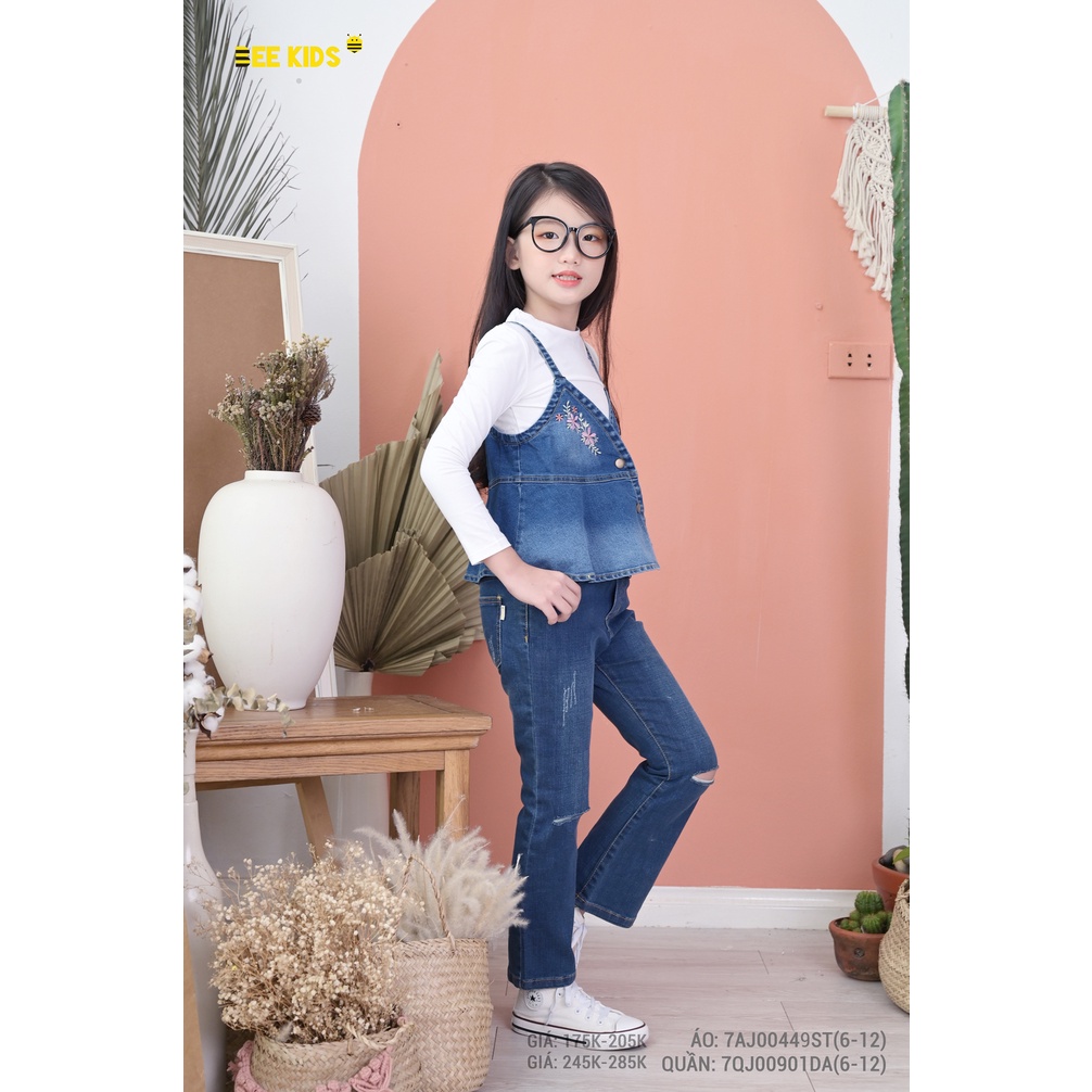 Áo khoác jean  bé gái từ 6-12 tuổi BeeKids 7AJ00449ST