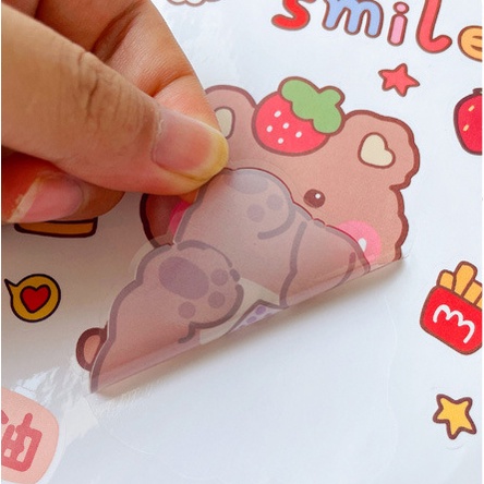 1 Tờ Sticker Hình Dán Dễ Thương Trang Trí Bình Nước, Laptop - Kích Thước 12X14Cm