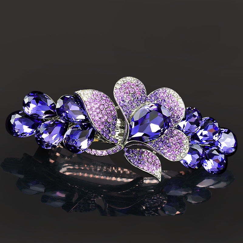 Kẹp Tóc Hình Hoa Đính Kim Cương Giả