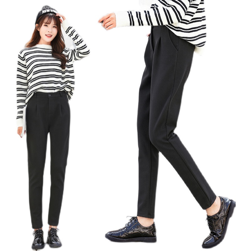 NRVP Quần Len Dài Ống Rộng Phong Cách Hàn Quốc