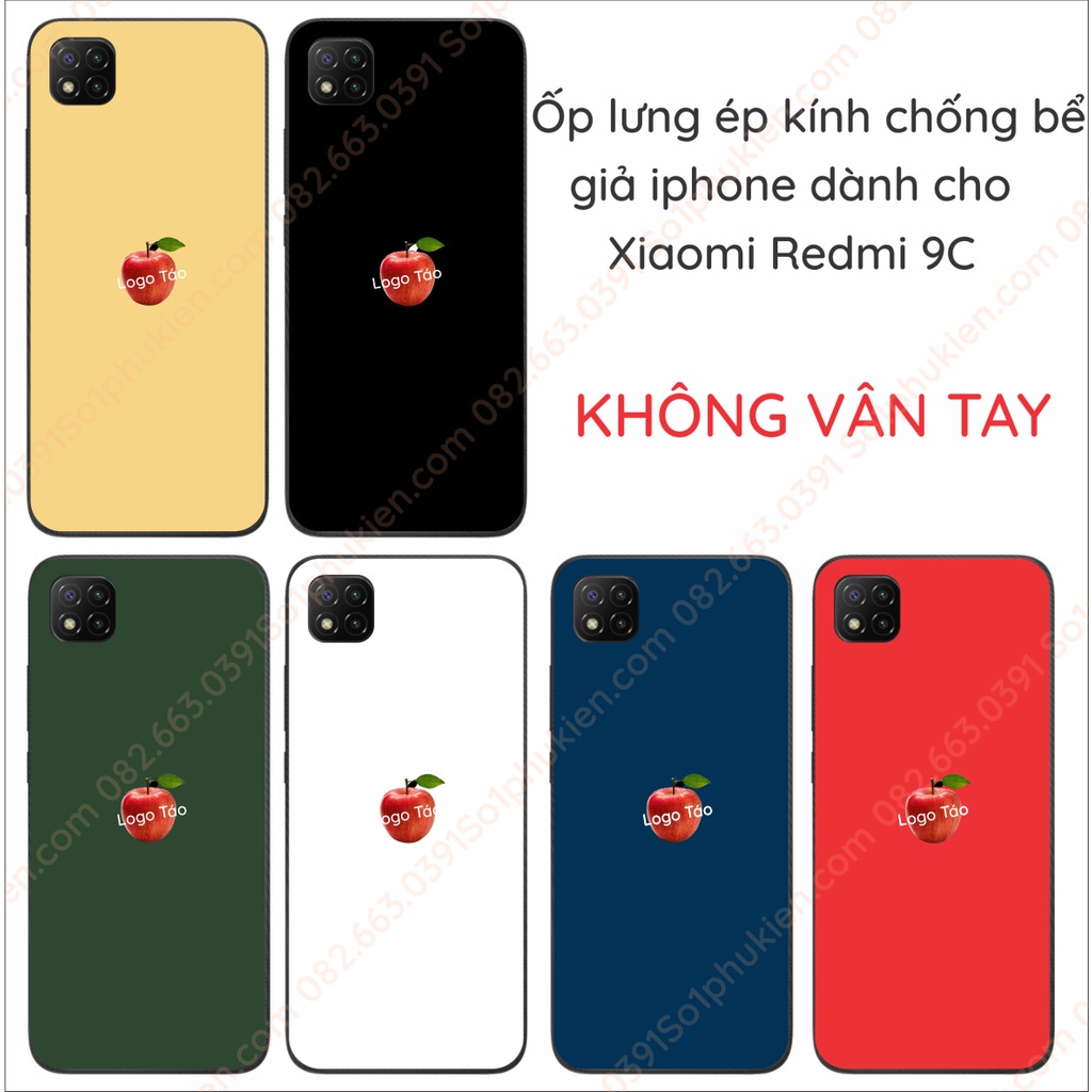 Ốp lưng ép kính giả iphone Xiaomi redmi 9C/ 9C NFC/ Poco C3