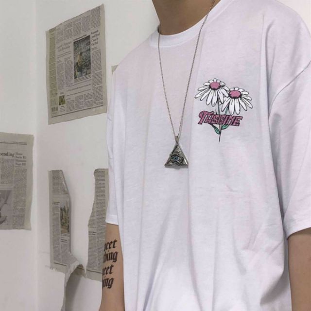 Áo thun tay lỡ Unisex dạng cặp bong cúc THSISINE