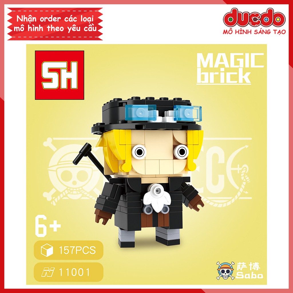 Brick Headz nhân vật One Piece Đảo hải tặc mới - Đồ chơi Lắp ghép Mini Minifigures Mô hình BrickHeadz Sanhe SH 11001