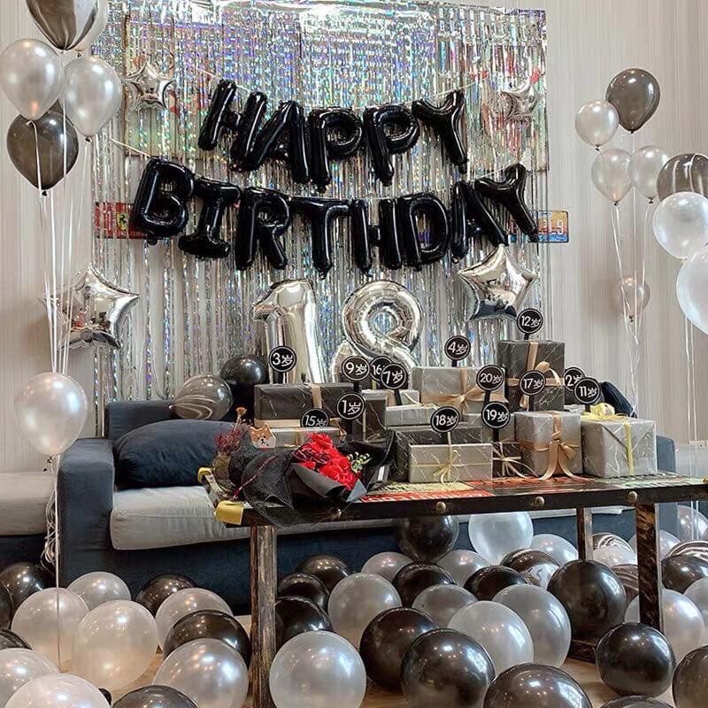 (COMBO 32) Set trang trí sinh nhật lung linh HPBD tặng kèm BƠM BÓNG, KEO DÁN