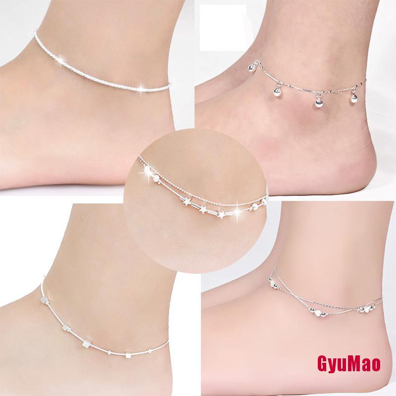 Lắc Chân Mạ Bạc 925 Hình Trái Tim rx1GUMO