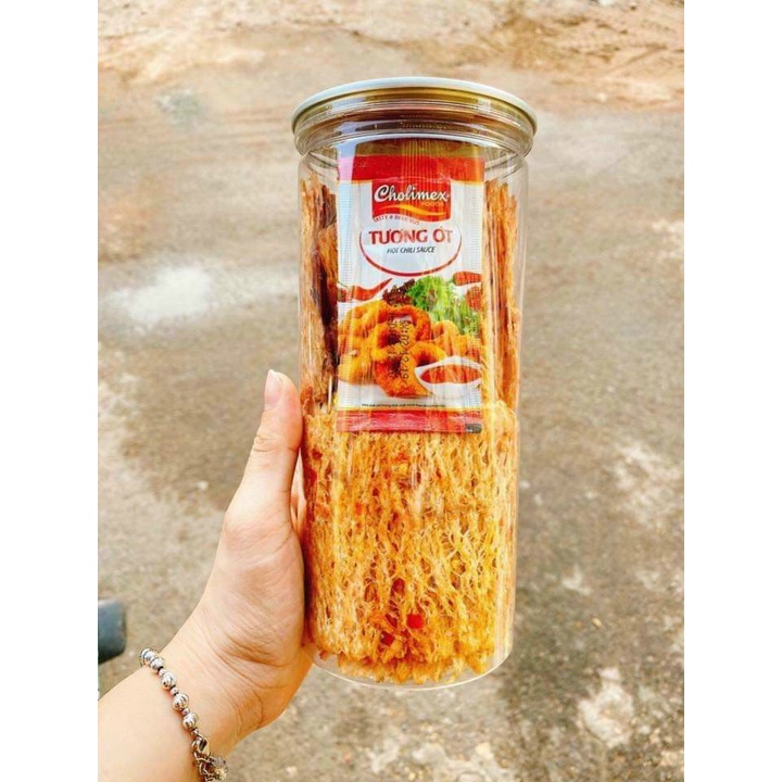 Mực Cán Tẩm Vị Nguyên Con Loại NGON lon 300gram ĂN VẶT NHÀ LÀM