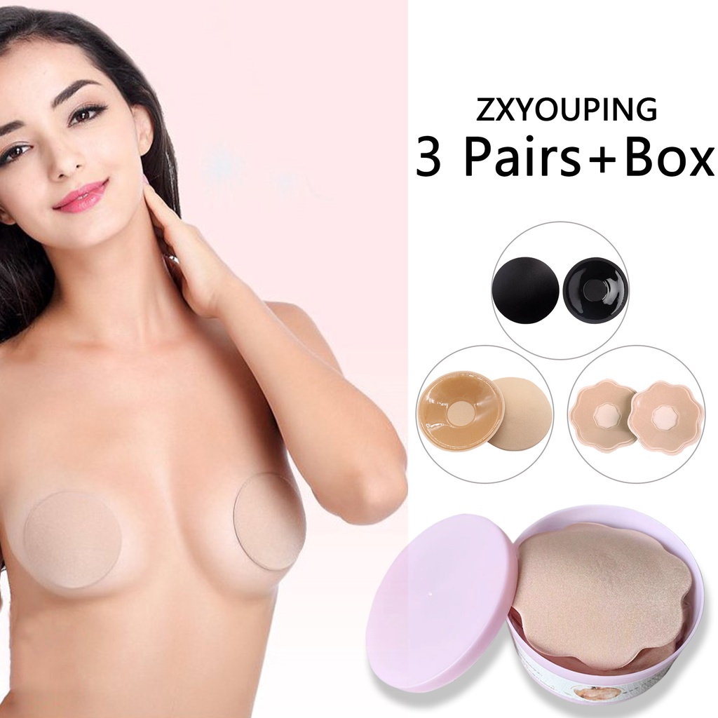 AOFEIQIKE AOFEIQIKE 3 Cặp Núm Vú Silicone Tái Sử Dụng 2 Màu