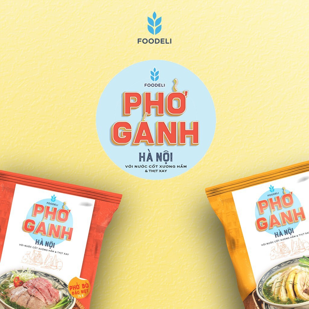 Phở Gánh Hà Nội Foodeli 75g vị bò,gà