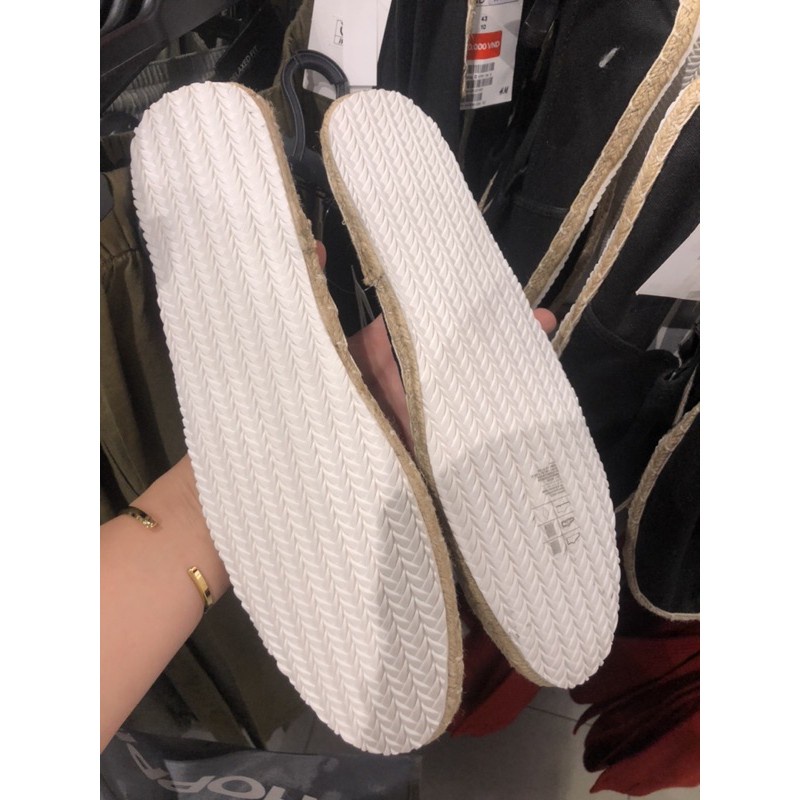 Size 41,42,43 Giầy bệt nam H&M chất vải dù phối viền cói