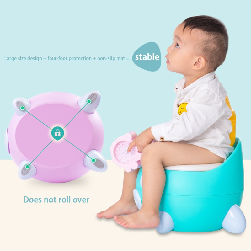 Bô Tập Đi Vệ Sinh Thiết Kế Hình Chú Heo Hoạt Hình Dễ Thương Di Động Tiện Dụng Cho Bé