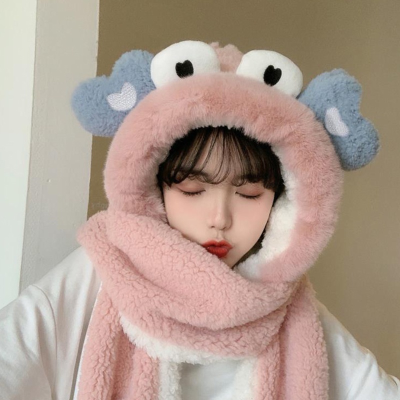 Khăn Choàng Chống Gió Mềm Mại Dày Dặn 3 Trong 1 Có Nón Và Găng Tay Và Túi Tiện Dụng