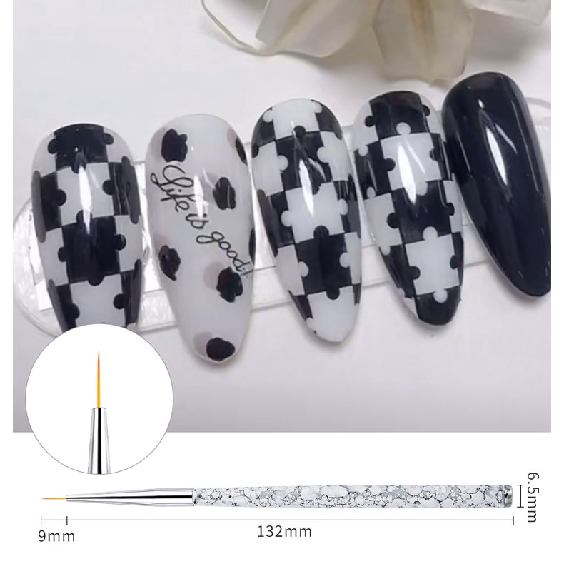 Bộ 3 cọ vẽ móng tay 3d LUSLUKING bằng acrylic siêu mỏng