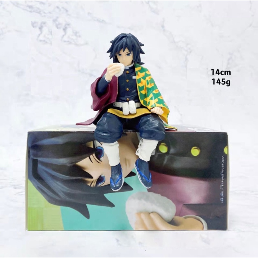 Mô hình Kimetsu No Yaiba Thanh gươm diệt quỷ - Mô hình Tanjiro Nezuko Zenitsu Inosuke ngồi ăn cơm nắm KY072