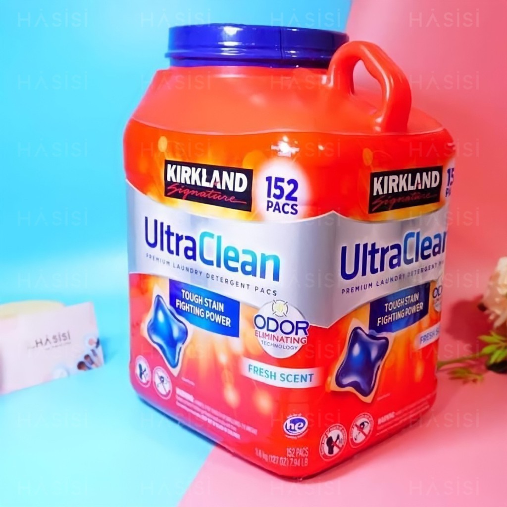 Nước Giặt Dạng Viên  KIRKLAND - Ultra Clean Premium Laundry Detergent Pacs 3.6kg (152 Viên)