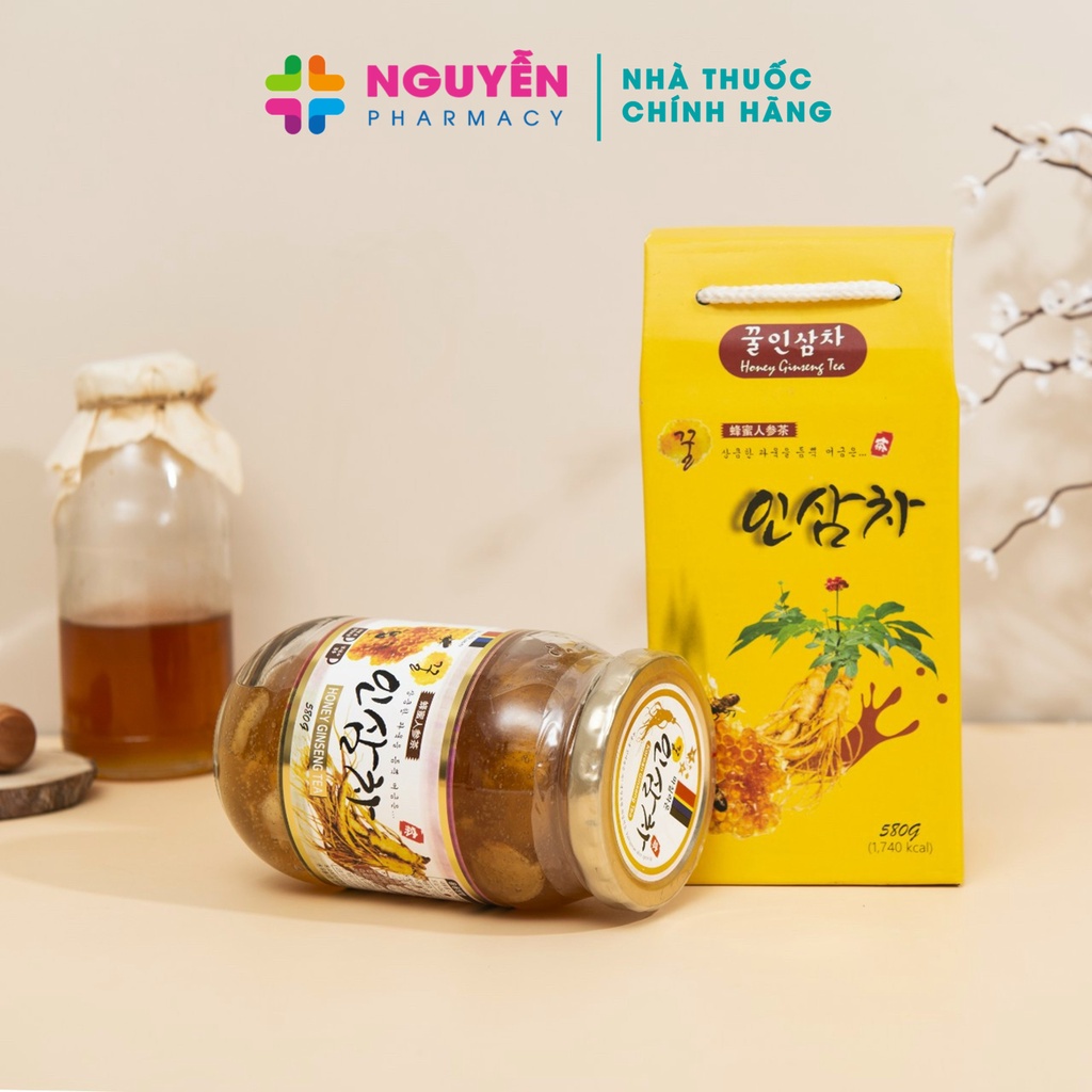 Nhân sâm ngâm mật ong Hàn Quốc Honey Ginseng 580G - Phục hồi thể lực, nâng cao sức khỏe hô hấp