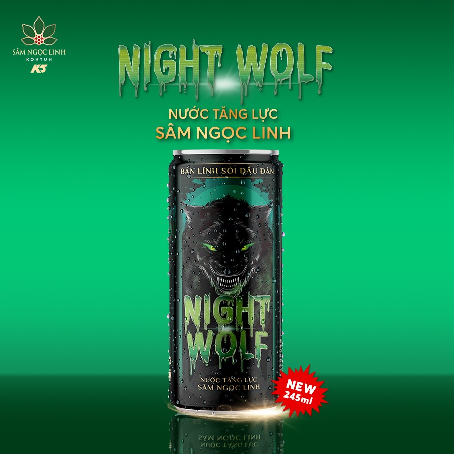 Nước Tăng Lực Night Wolf Sâm Ngọc Linh Pack 6 Lon (245ML/Lon)