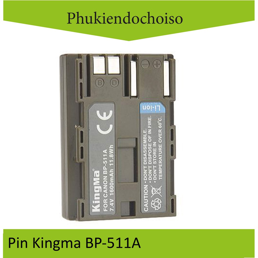 Bộ 1 pin 1 sạc Kingma cho Canon BP-511A + Hộp đựng Pin, Thẻ nhớ