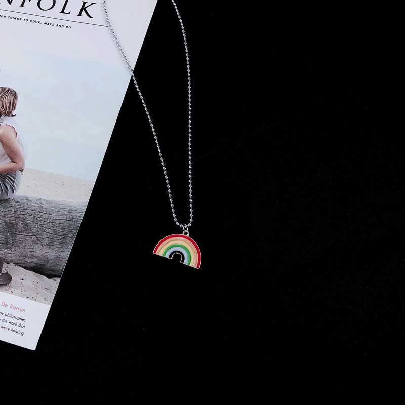 Women's rainbow flower necklace ins fashion accessories