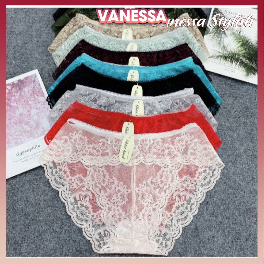 Quần lót ren nữ gợi cảm sexy siêu mỏng nhiều màu, mềm mịn quyến rũ, quần lót Vanessa Stylish màu ngẫu nhiên