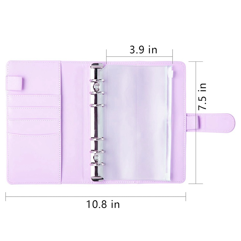 2 Bìa sổ tay A6 da pu với phụ kiện màu tím/xanh dương tùy chọn