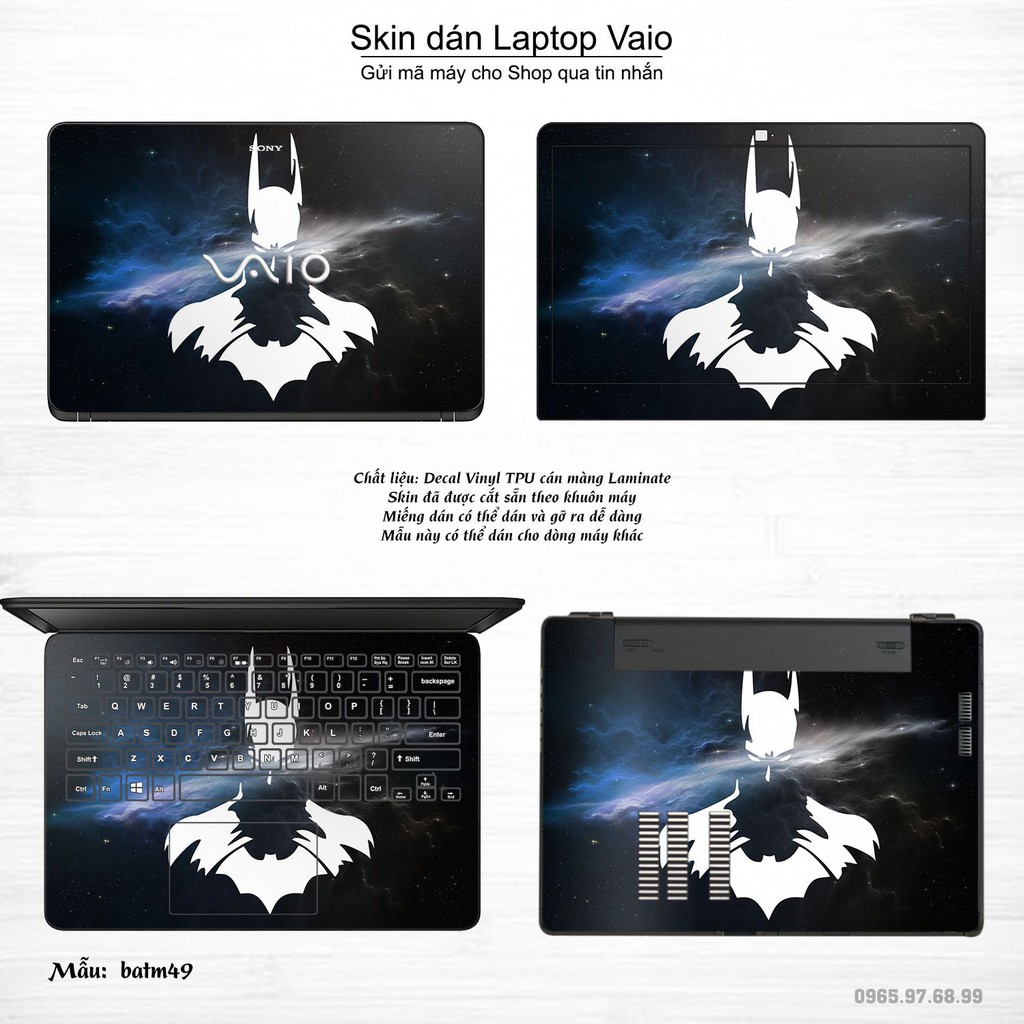 Skin dán Laptop Sony Vaio in hình Người dơi _nhiều mẫu 2 (inbox mã máy cho Shop)