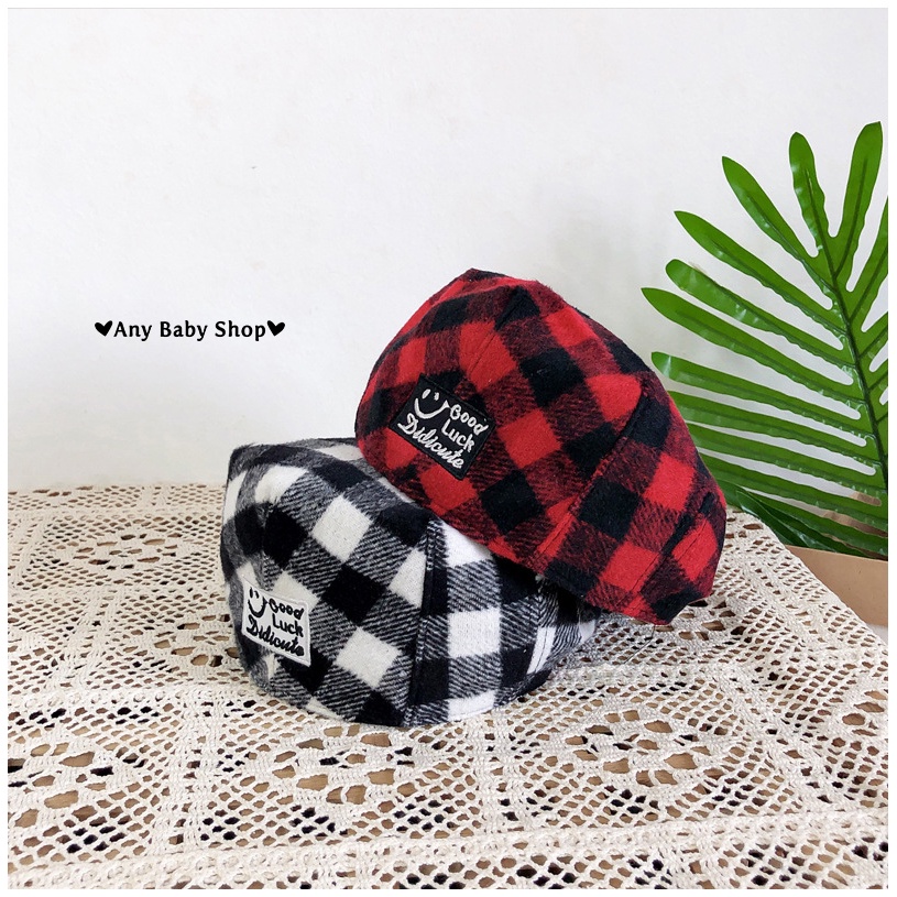 Nón Mũ nồi Beret sọc caro hot hit đội được hai kiểu cho bé nhiều màu cực cool (hàng có sẵn) ❣❣