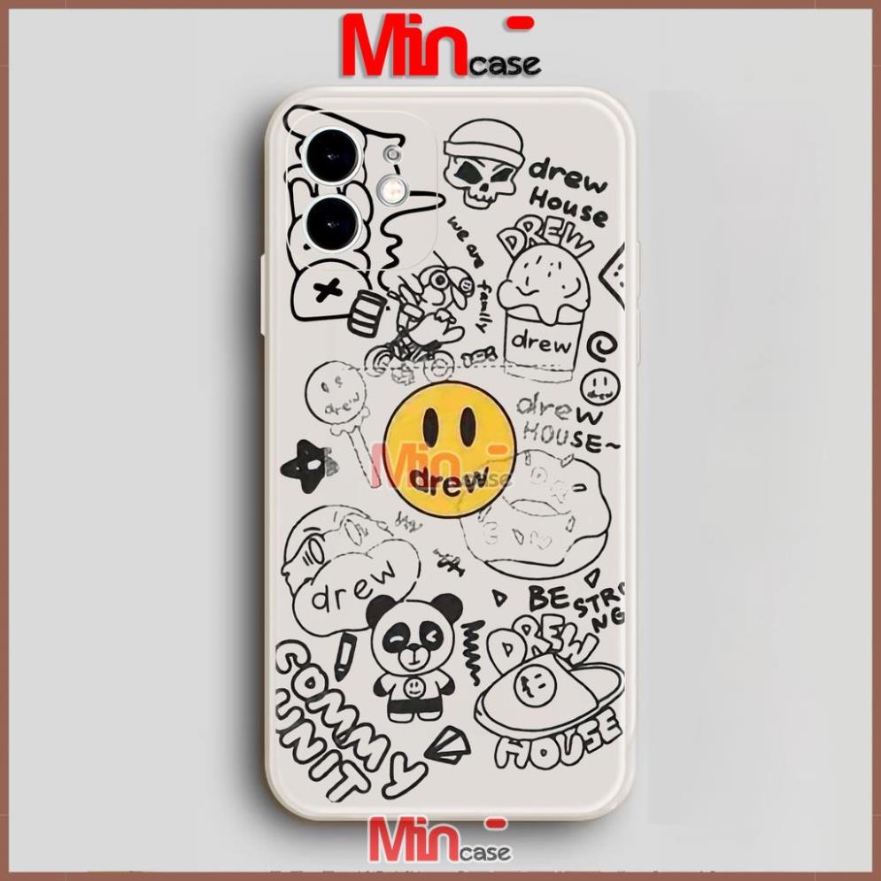 Ốp lưng iPhone Drew cạnh viền vuông silicon mềm dẻo cho iphone 6/6s/7/8/X/XS/XR/11/12/13 Pro Plus Max cute dễ thương đẹp