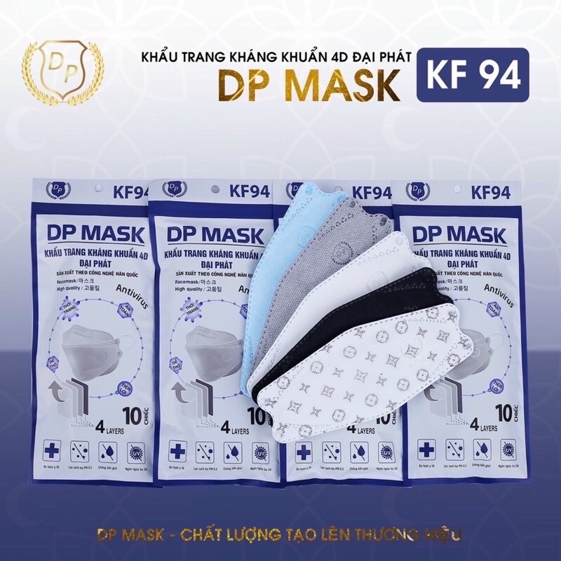 Thùng 30 Gói 300c Khẩu Trang Đại Phát KF94 Kháng Khuẩn, Chống Bụi Cao Cấp💜