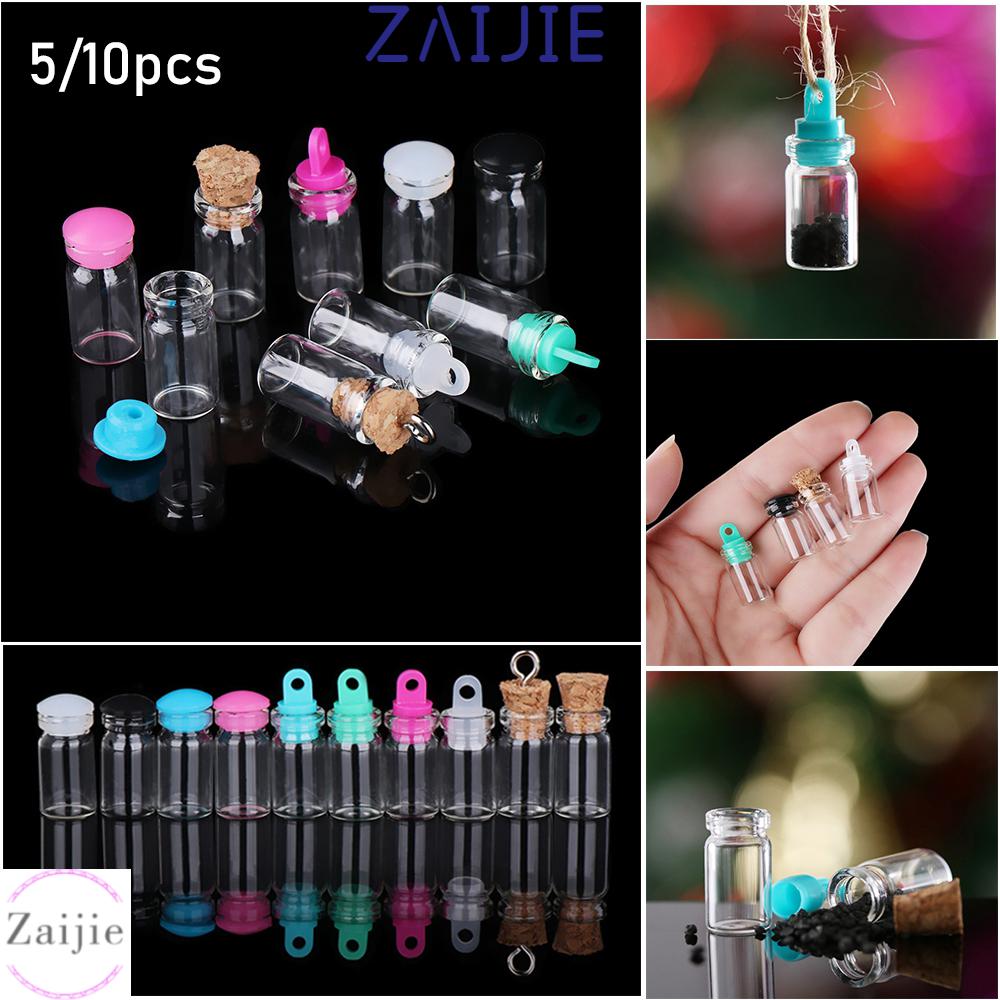 5/10 Lọ Thủy Tinh Mini Có Nút Bần Màu Cầu Vồng Trang Trí Nhà Cửa