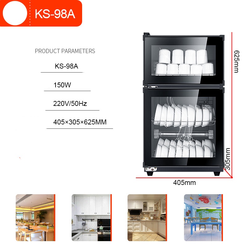Tủ sấy chén bát 2 tầng 98lít khử khuẩn diệt trùng cao cấp - Máy sấy bát đĩa gia đình