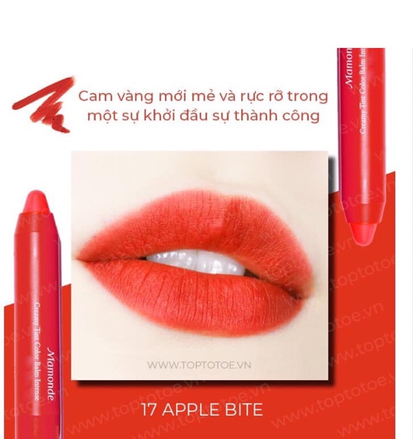 Son Bút Chì Mamonde Creamy Tint Color Balm Intense Màu 17 Apple Bite