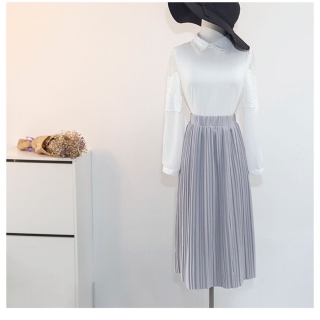Chân váy dập xếp li nhỏ tùng rộng dài 75Yura store CVXL1T | BigBuy360 - bigbuy360.vn