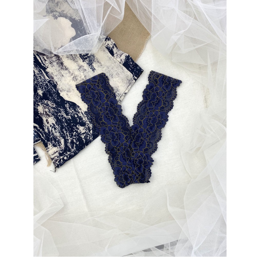 👙 Bra thiết kế 👙 Bộ đồ lót nữ xanh họa tiết tinh tế có mút hàng thiết kế cao cấp | BigBuy360 - bigbuy360.vn