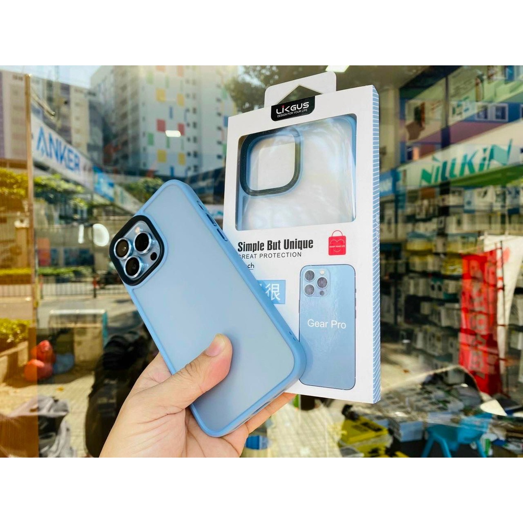 Ốp lưng likgus nhám chống Vân tay cho iPhone 14 Pro max/ 13 Pro Max / 12 Pro Max / 11 Pro max viền dẻo màu