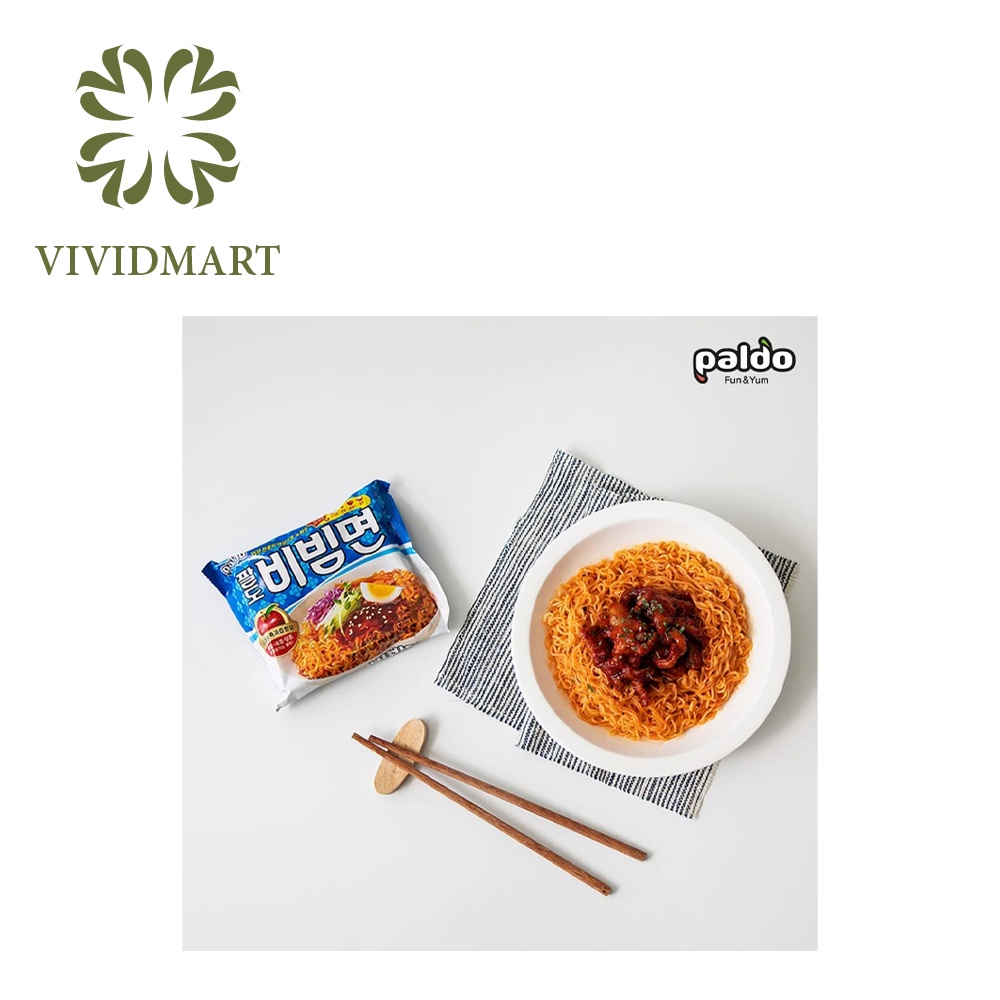 MÌ KHÔ ĐẠI HÀN, MÌ TRỘN DẠNG LẠNH BIBIM MEN - GÓI 130gr - PALDO