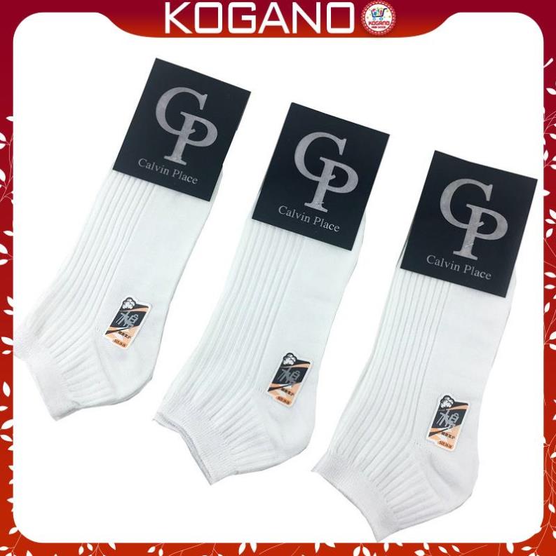 Tất nam cổ ngắn KOGANO vớ nam cao cấp gân chim cotton co giãn CP đi giày da, thể thao chạy bộ, tập gym FAS-001348