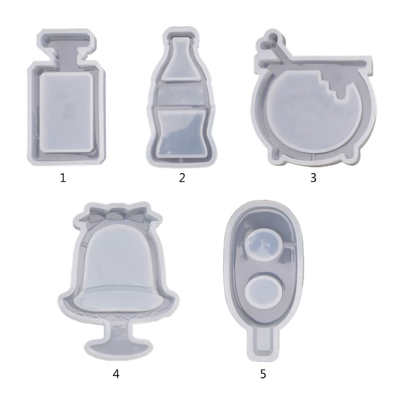 FLGO* Crystal Epoxy Resin Quicksand Mold Milk Tea Coke Perfume Bottle Silicone Mould