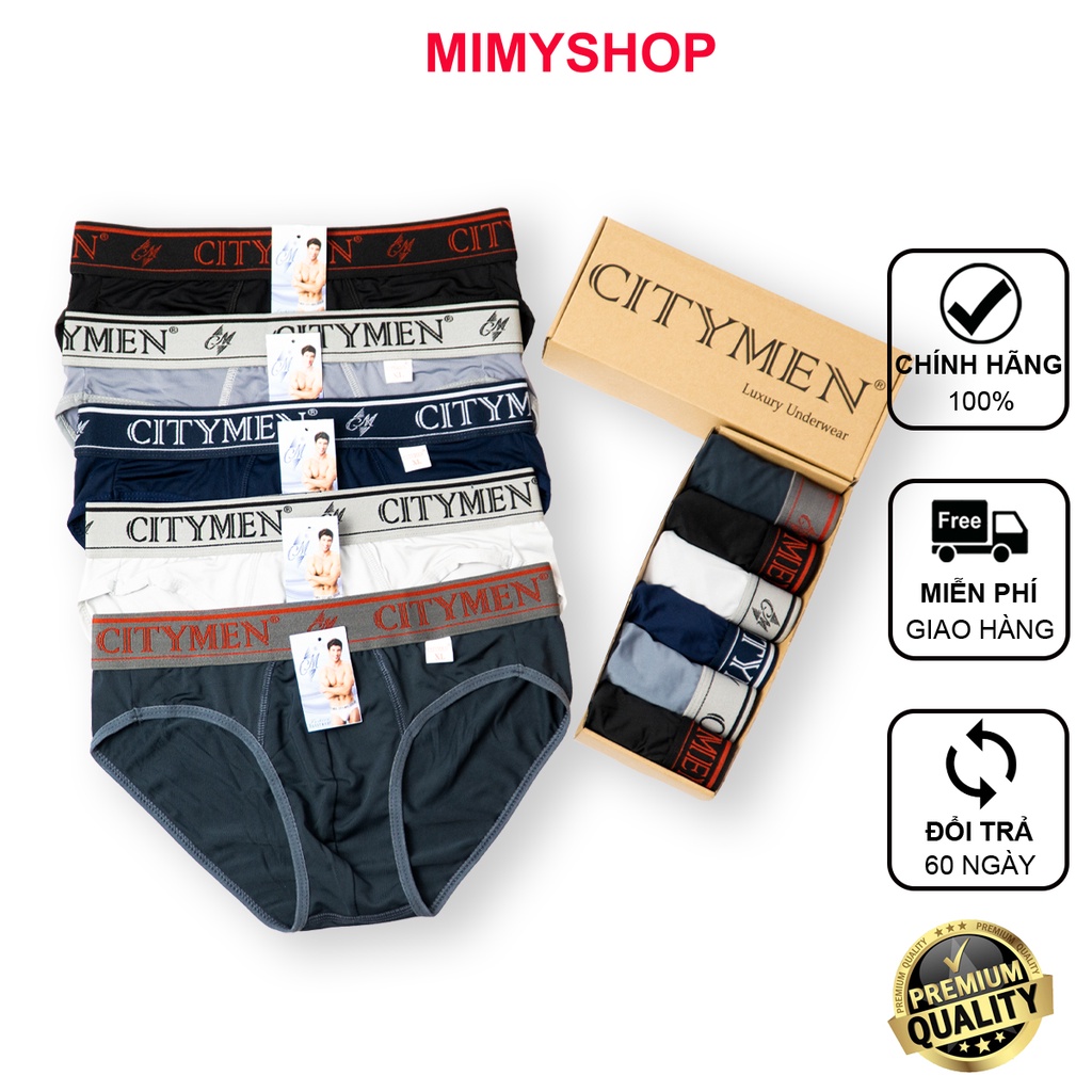 Hộp 6 quần lót nam CITYMEN cao cấp co giãn 4 chiều mềm mại vải thun lạnh thông thoáng và thấm hút tốt quần sịp nam