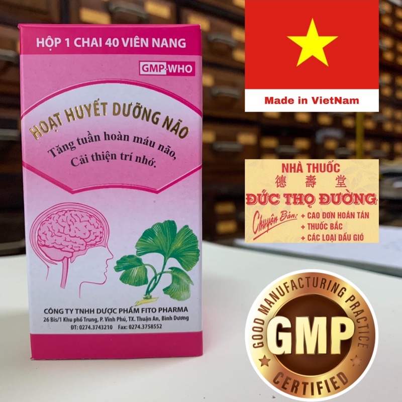 Hoạt Huyết Dưỡng Não Fito - tăng tuần hoàn máu não - cải thiện trí nhớ - cerebral tonic