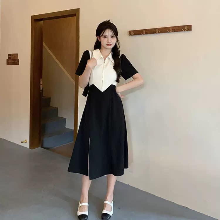Váy POLO khóa ngực trendy cá tính cực xinh yêu