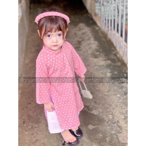 Bộ áo dài chấm bi Cô Ba Sài Gòn cho bé ❤️