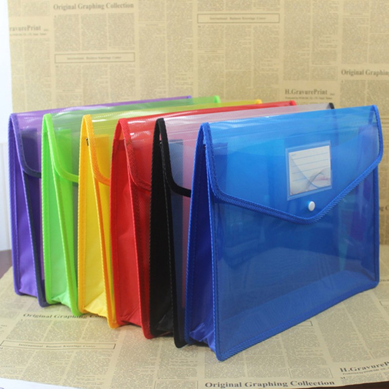 SEL A4 B4 Transparent Document Storage Organizer Three-Dimensional Papers File Bag