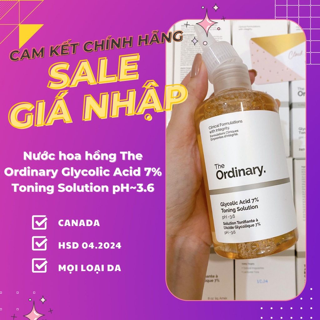 Toner Dưỡng Sáng Tẩy Da Chết The Ordinary Glycolic Acid 7% Toning Solution 240ml